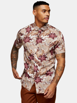 Premium Stone Hawaiian Slim Shirt