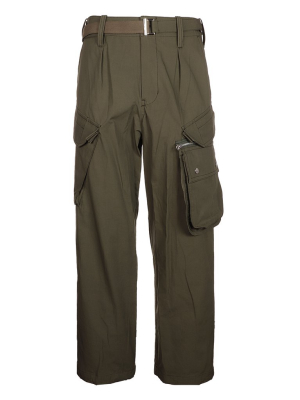 Sacai Belted Straight Leg Cargo Trousers