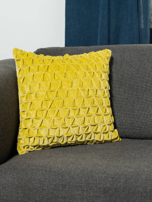 18"x18" Tricomb Velvet Decorative Throw Pillow Golden Olive - Surefit