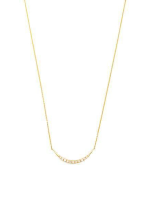 Gold Crescent Pave Diamonds Necklace