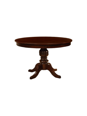 Round Table Top With Pedestal Dining Table Wood/brown Cherry - Furniture Of America