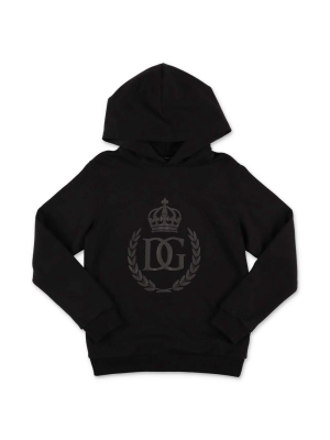 Dolce & Gabbana Kids Dg Crown And Laurel Print Hoodie