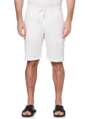 Linen-blend Drawstring Shorts