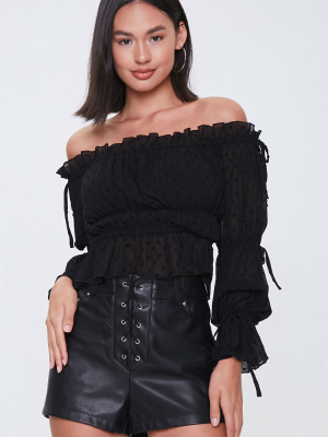 Clip Dot Off-the-shoulder Top