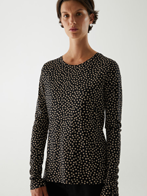 Organic Cotton Printed Asymmetric Neckline Top