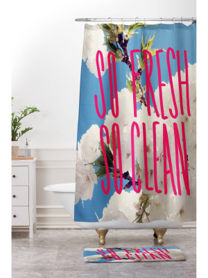 So Fresh So Clean Shower Curtain Pink/blue - Deny Designs