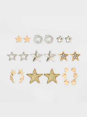 Star Multi Earring Set 9pc - Wild Fable™