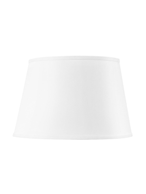 White Linen Shade With Nickel - 16 Inch