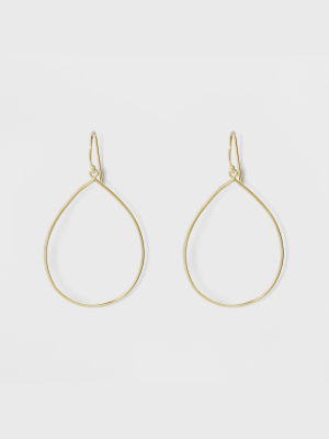 Gold Plated Open Large Teardrop Dangle Earrings 14kt - A New Day™ Yellow