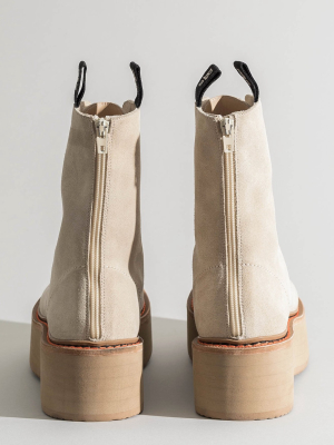 Double Stack Boot - Khaki Suede