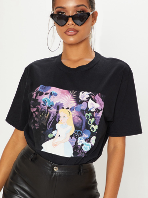 Black Alice In Wonderland Disney Oversized T Shirt