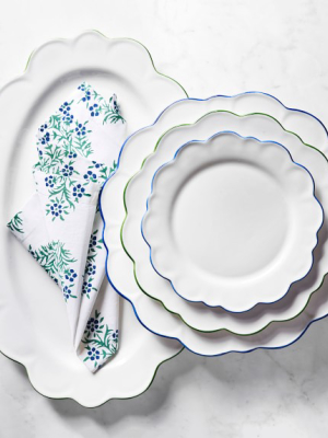 Aerin Scalloped Blue Rim Charger Plate