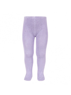 Girl's Plain Stitch Tights In Lavender