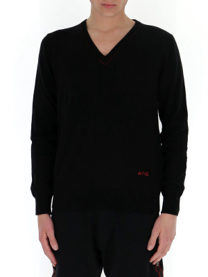 Alexander Mcqueen Logo Embroidered Jumper