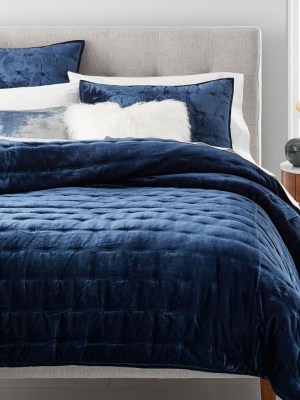 Lush Tack Stitch Quilt & Shams - Midnight