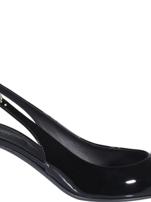 Dolce & Gabbana Logo Plaque Slingback Pumps