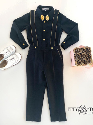 Charlie Pants Set (black & Gold)