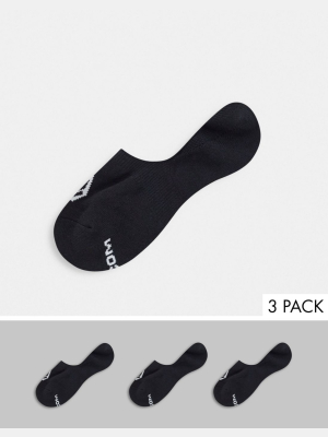 Volcom Stones 3 Pack Invisible Sock In Black