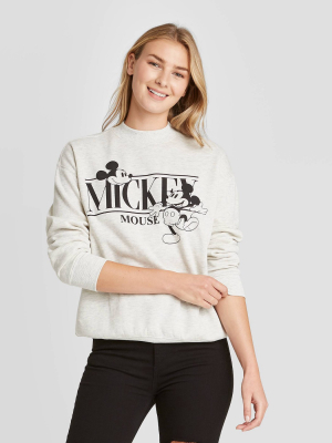 Women's Disney Mickey Mouse Graphic Sweatshirt - Gray
