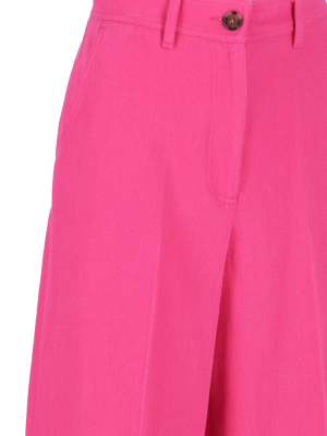 Msgm Frayed-detail Cropped Pants