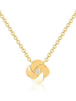 Ef Collection Gold And Diamond Petal Necklace