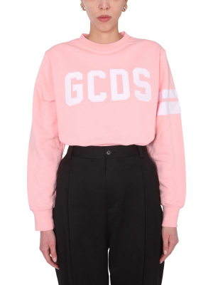 Gcds Logo Embroidered Crew Neck Sweatshirt