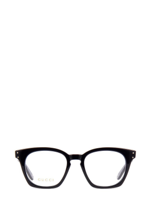 Gucci Eyewear Logo Engraved Square Frame Glasses