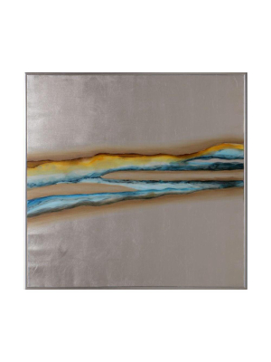 Copper Mine - 48" X 48" - Silver Floater Frame