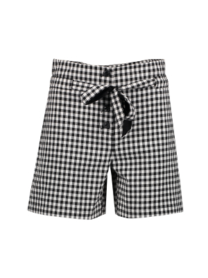 Women's Camille Gingham Short Black And White