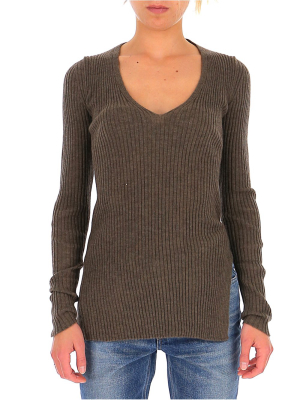 Uma Wang V-neck Ribbed Sweater