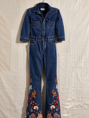 Free People X Driftwood Farrah Embroidered Jumpsuit