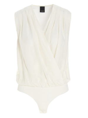 Pinko Draped Sleeveless Bodysuit Top