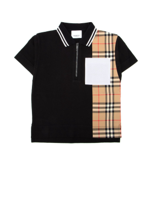 Burberry Kids Vintage Check Panel Polo Shirt