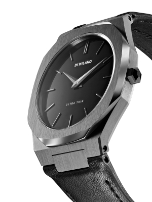 Ultra Thin Leather 40 Mm - Gun Metal