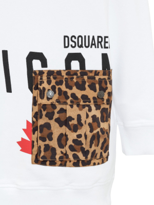 Dsquared2 Logo Print Mini Hoodie Dress