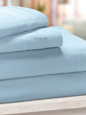 Blue Nile Mills Baraka 650-thread Count Medium Weight Solid Sheet Set With Deep Pockets