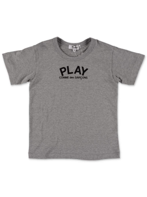 Comme Des Garçons Play Kids Logo Print T-shirt