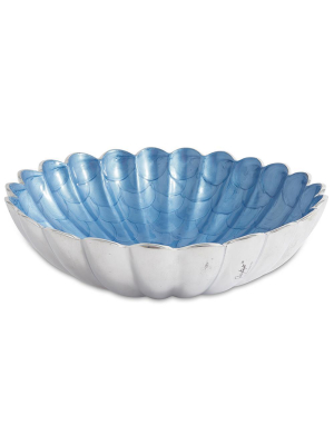 Julia Knight Peony 12" Round Deep Bowl In Azure