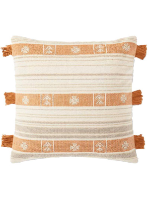 Loloi Pillow - Natural/orange