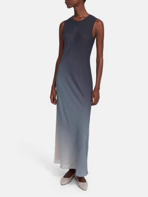 Bias Dress In Ombré Silk