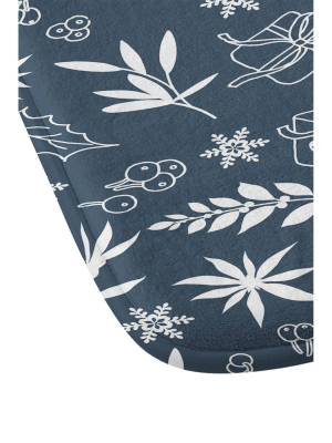 Iveta Abolina Oslo Winter Memory Foam Bath Mat Blue - Deny Designs