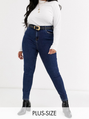 New Look Curve Lift And Shape Jeans In Blue