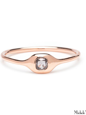 Rose Cushion Diamond Stacking Ring