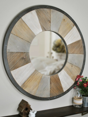 31.5" X 1" X 31.5" Adler Rustic Farmhouse Wood Mirror Natural Wood - Firstime & Co.