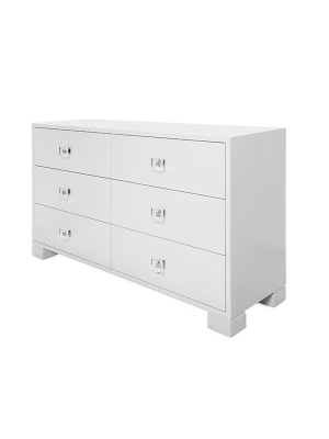 Louise Dresser White Nickel Hardware