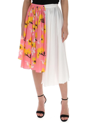 Marni Floral Printed Asymmetric Midi Skirt