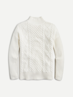 Mockneck Cable-knit Sweater