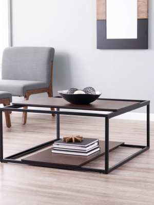 Decklan Sliding Shelf Coffee Table Dark Tobacco/black - Holly & Martin