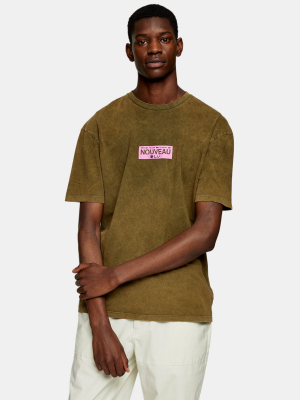 Khaki Art Nouveau Print T-shirt