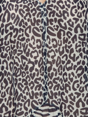 V-neck Cover-up Midi Dress - Leopard & Zebra Animal Print